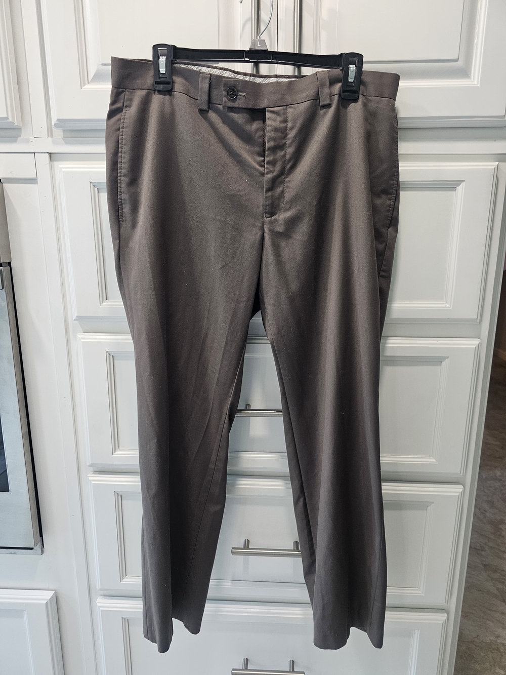 Calvin Klein Men's Brown Straight-Leg Dress Pants 33W X 30L